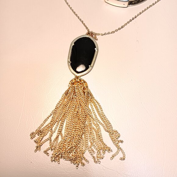 Chico's Luna Tiger Print bangle bracelet & Versona long tassel pendant necklace - Picture 10 of 13